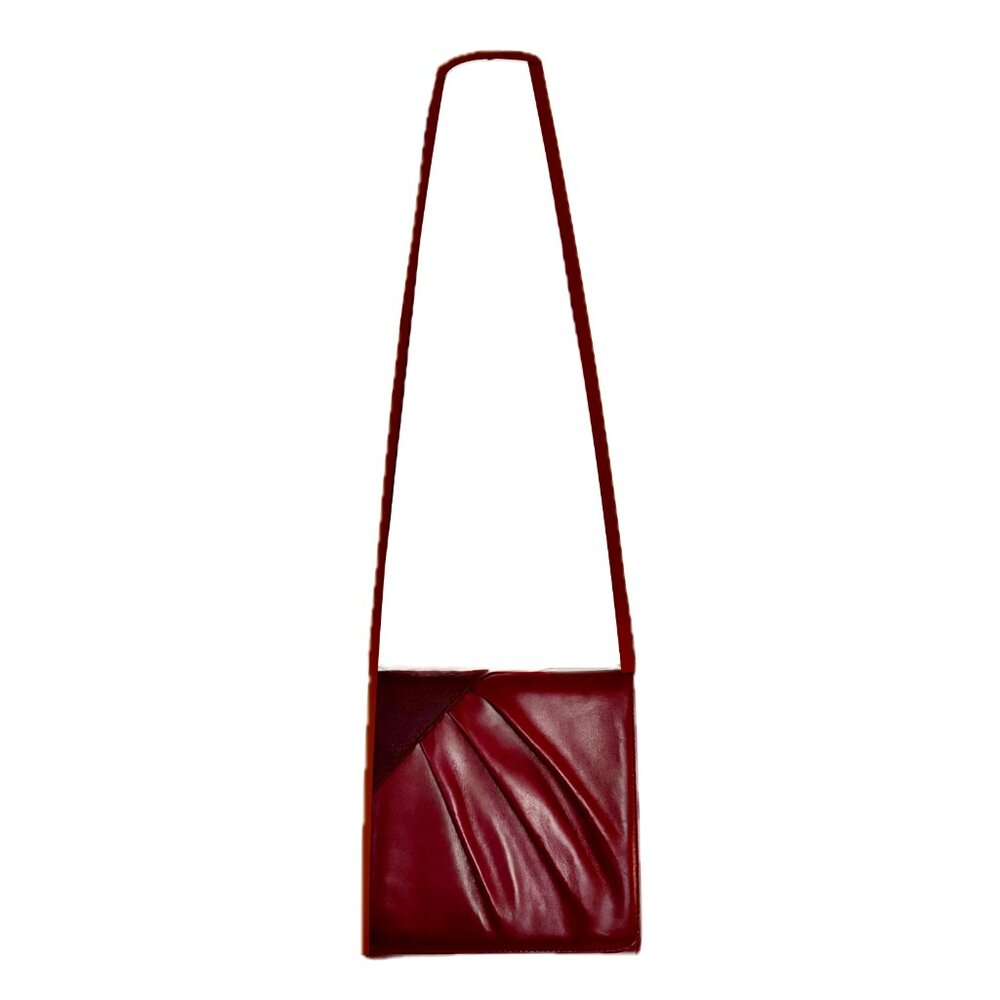 FILENES Fine Italian Leather Shoulder Bag Vintage Burgundy Crossbody Rare